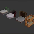Contemporary Double Bed Design with Linen Upholstered Headboard and Wooden Frame
