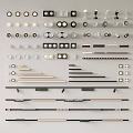 Modern downlight spot lamp magnetic attraction track spot lamp steering spot lamp linear lamp grid lamp 3d model