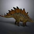 Realistic 3D Rendering Of Stegosaurus Dinosaur With Spiked Plates And Textured Skin