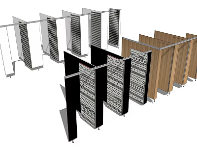 Movable Partition Screens With Various Materials And Modern Design Structures 3d model