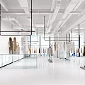 Modern Clothing Store Interior With Fashion Display Racks And Mannequins