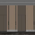 Modern Elevators Interior Design With Dark Doors Wood Paneling And Marble Base