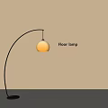 Modern Arched Floor Lamp With Yellow Lampshade For Minimalist Indoor Decor