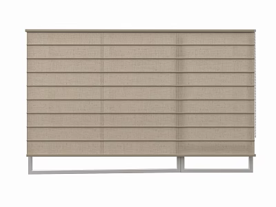 Modern Beige Fabric Blinds with Horizontal Slats and Metal Frame for Home Interior 3d model