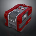 Red And Gray Equipment Case With Handle Locking Mechanism And Structural Design