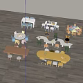 Children's Tables and Chairs Game Tables and Chairs Building Blocks Tables and Chairs Kindergarten Tables and Chairs Learning Tables and Chairs 3d model