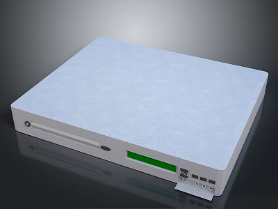 Sleek White External Hard Drive With Green Indicator Light And Bottom Ports Design 3d model