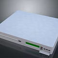 Sleek White External Hard Drive With Green Indicator Light And Bottom Ports Design 3d model