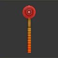 Red Hammer with 8LB Label On Red Head And Yellow Red Striped Handle