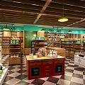 Modern Supermarket Department Store Interior With Shelves Product Display And Shopping Space