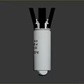 Tactical Weapon With Silver Cylindrical Body And Black Protruding Blade Components