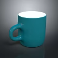 Teal Ceramic Mug With Smooth Handle And White Interior Design For Daily Use