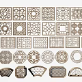 New Chinese-style openwork window pane lattice 3d model
