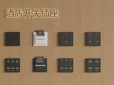 Modern Hotel Switch Panels and Sockets Wall Mounted Design Collection 3d model