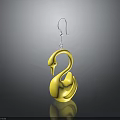 Yellow Swan Shaped Hardware Tool Hook With Decorative Design For Home Hanging Use