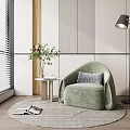 Modern Single Sofa Lazy Sofa 3d model