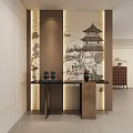 New Chinese-style Home Entrance Duan Jing Tai Case 3d model