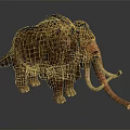 Woolly Mammoth 3D Rendering With Brown Fur And Long Curved Tusks