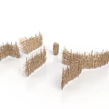 Handmade Rustic Hay Wicker Fence Structures With Various Shapes Sizes