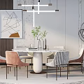 Modern Dining Table and Chair Combination Dining Table and Chair 3d model