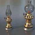 Kerosene lamp oil lamp old kerosene lamp retro lamp glass lantern nostalgic oil lamp everbright lamp alcohol lamp camping lamp simple model low model game 3d model