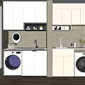 3d balcony washing machine cabinet combination 3d model
