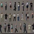 Diverse Group of People in Casual and Formal Clothing Poses