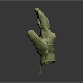 Khaki Tactical Work Glove With Reinforced Fingers And Secure Wrist Strap