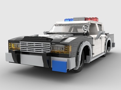 Lego toy blocks American police car 3d model