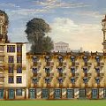 Elegant Homestay Architecture With Multiple Towers Ornate Balconies And Multi story Design
