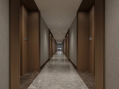 Hotel aisle 3d model