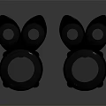 Stylish Modern Earrings Featuring Black Settings Dual Gems And Central Cut Stone
