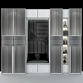 Modern Wooden Wardrobe Interior Design With Built in Shelves And Ambient Lighting