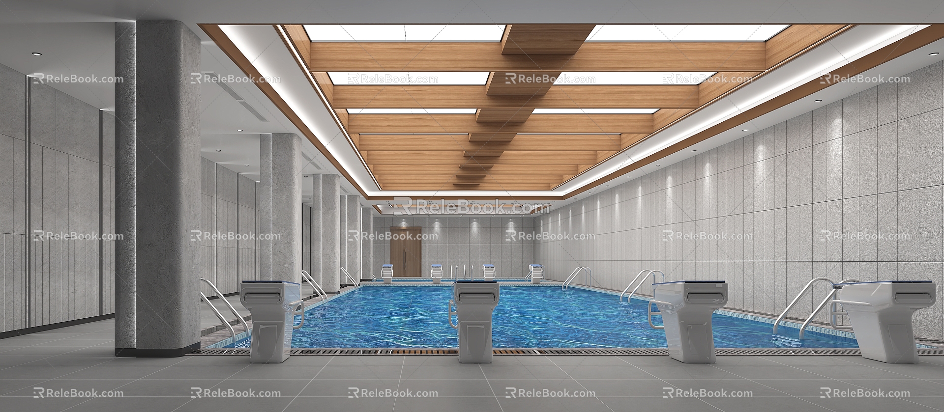 Public swimming pool Modern swimming pool 3d model