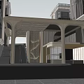Entrance gate of modern residential area 3d model