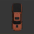 Orange Modern Pickup Truck With Off Road Style And Black Tires