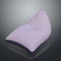 Comfortable Light Pink Bean Bag Chair With Dark Purple Edge Fabric Indoor