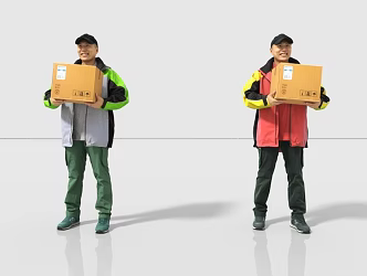 Delivery courier logistics express delivery brother 3d model