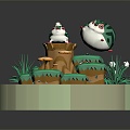 Frog Frog Balloon Game Environment Game Scene Fairy Tale Magic Scene 3d model