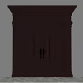 Chinese-style bronze gate 3d model