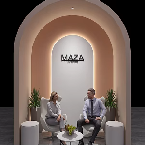 Modern Double Brand Live Studio Online Celebrity Live Studio Exhibition Negotiation Room Brand Release Conference Sitting Negotiator Negotiates Furniture Combination 3d model