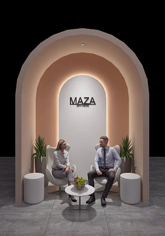 Modern Double Brand Live Studio Online Celebrity Live Studio Exhibition Negotiation Room Brand Release Conference Sitting Negotiator Negotiates Furniture Combination 3d model