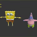 SpongeBob SquarePants And Patrick Star 3D Characters With Open Arms Pose