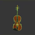 Elegant Wooden Violin With Red Body And Metal Strings For Home Use