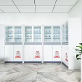 Modern Laboratory Interior With Lab Benches Glass Cabinets Instruments and Ergonomic Chairs