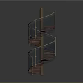 Modern Spiral Staircase With Glass Railings Wooden Post And Curved Steps
