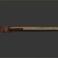 Vintage Hardware Tool Hammer With Red Metal Head And Wooden Handle