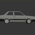 Classic Gray Sedan with Red Seats Vintage Design and Chrome Wheels