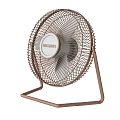 Stylish Copper Frame Air Cooler Fan With White Blades And Portable Stand