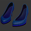 Blue High Heel Shoes Shiny Glossy Design Stylish Look With Reflective Sole And Modern Appeal